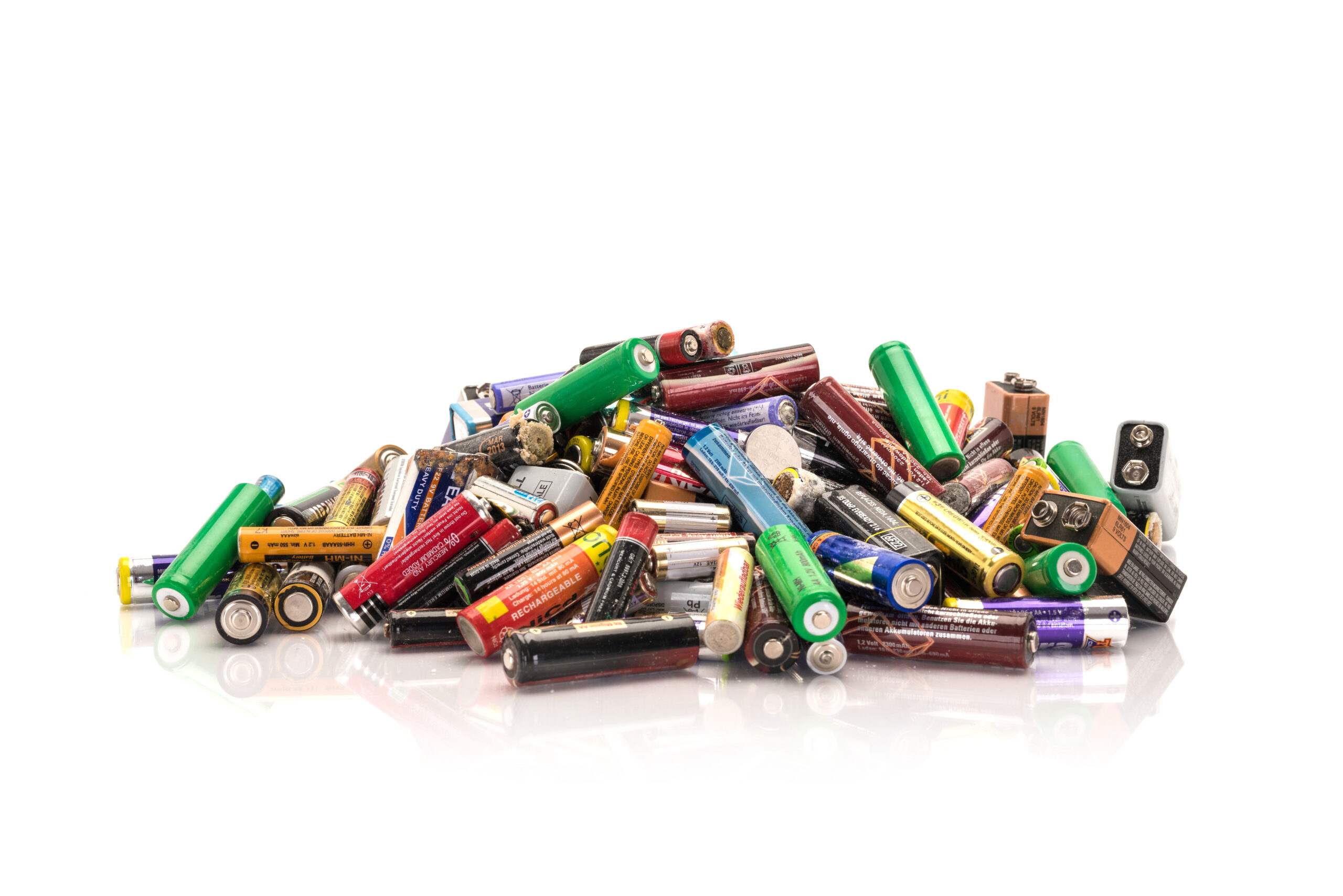 group of used batteries