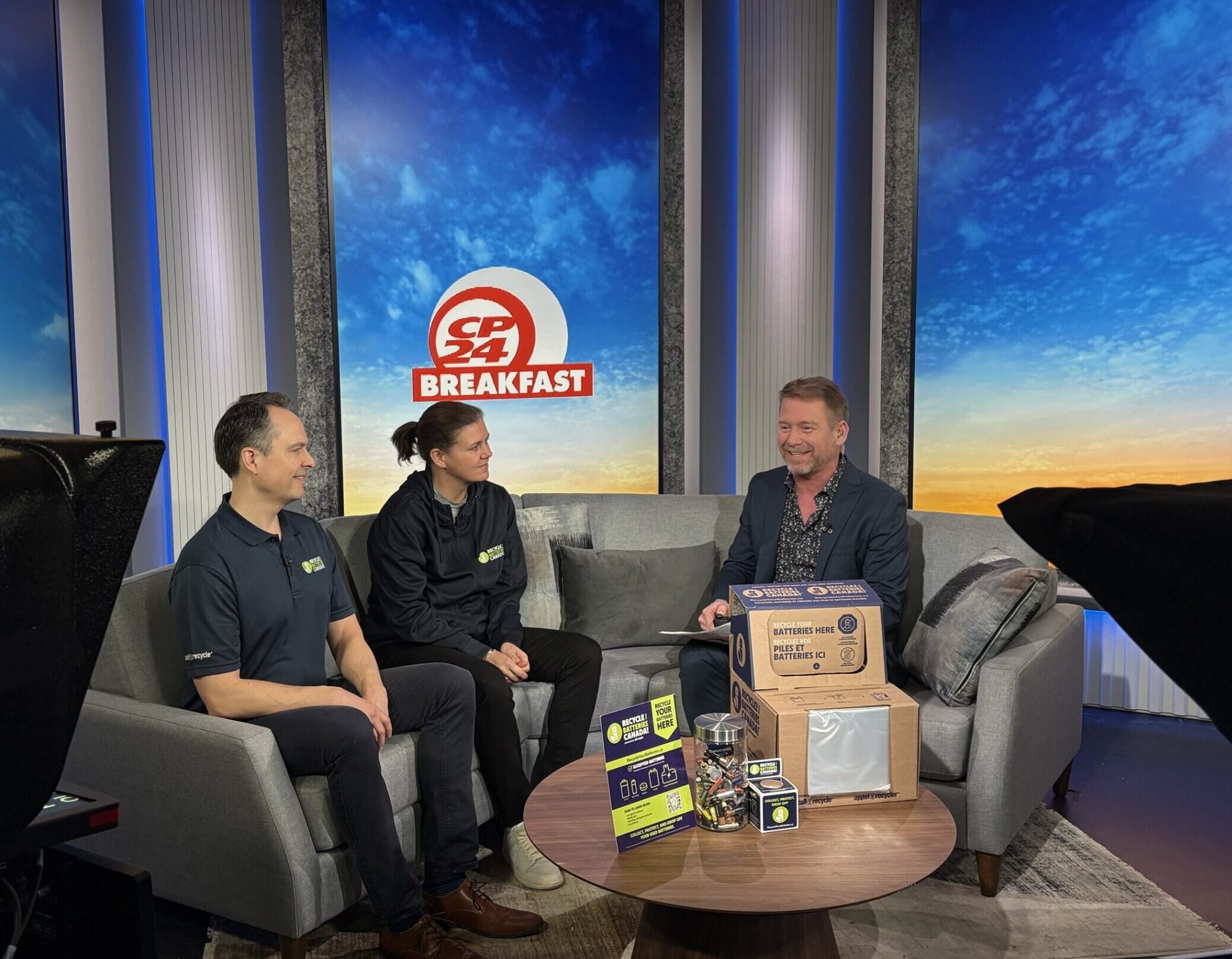 Christine Sinclair discusses battery recycling on the CP24 Breakfast show